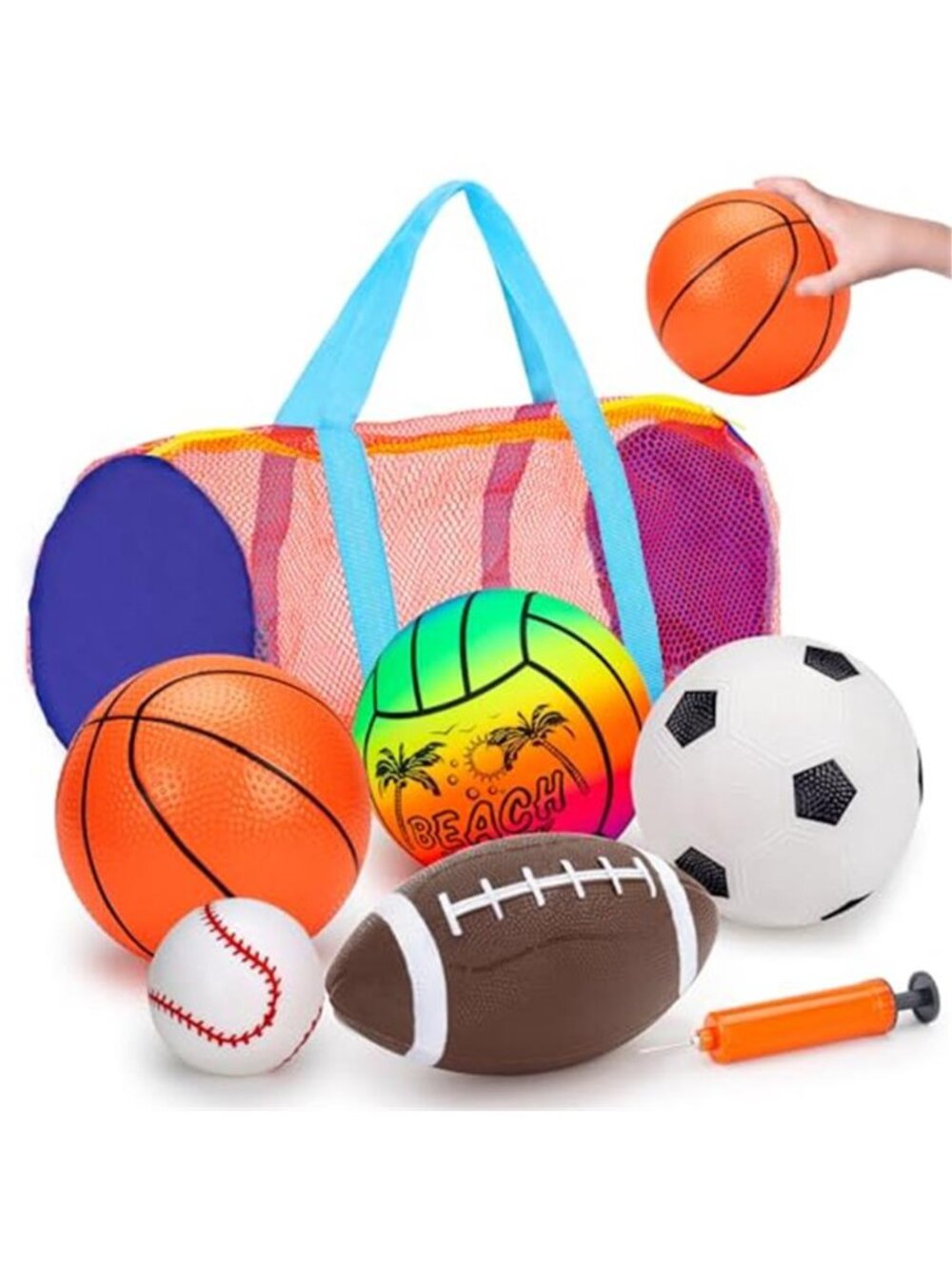 5 Pack Sports Balls for Toddlers 1-3 Outdoor Toys Football Soccer Basketball